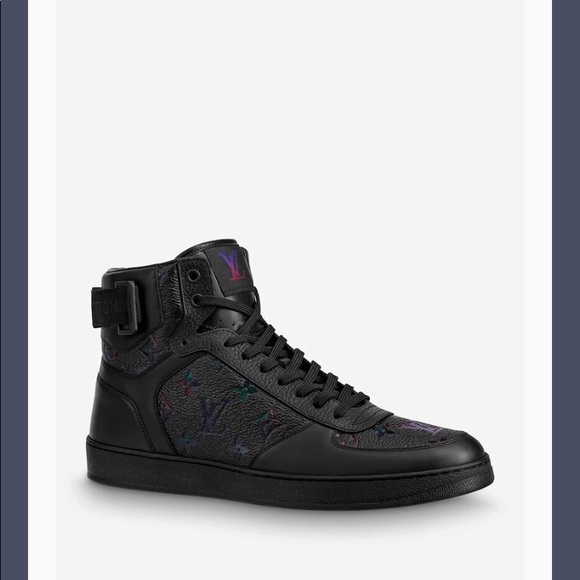 Louis Vuitton Black Leather Rivoli High Top Sneakers Size 40.5 Louis Vuitton